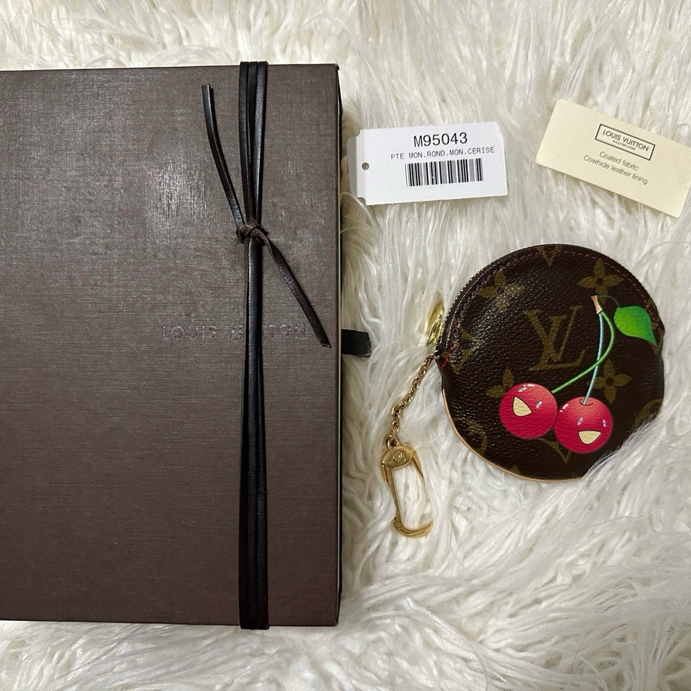 🍒 Murakami Louis Vuitton cherry bag charm coin purse! Cerises pouch - Picture 2 of 12